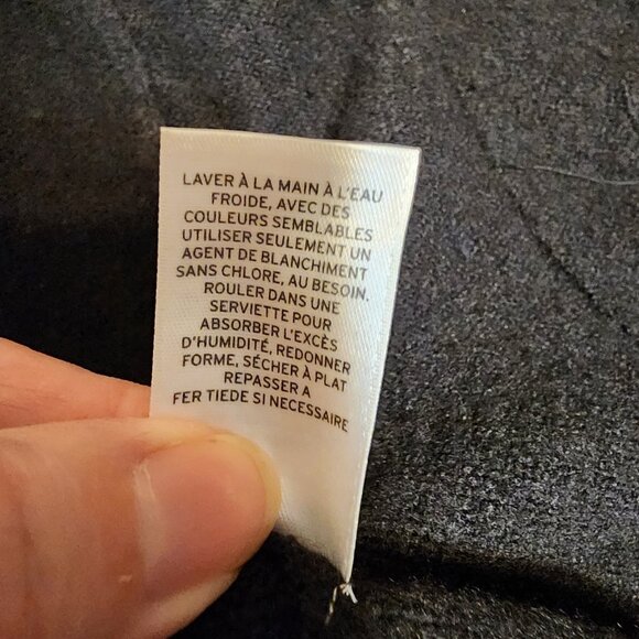 Halogen Hooded Wool blend Cardigan Sweater Black Large Some pilling - Picture 12 of 12